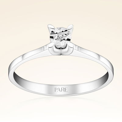 0,01 Karat Efektli Tektaş Pırlanta Yüzük - Pare Pırlanta