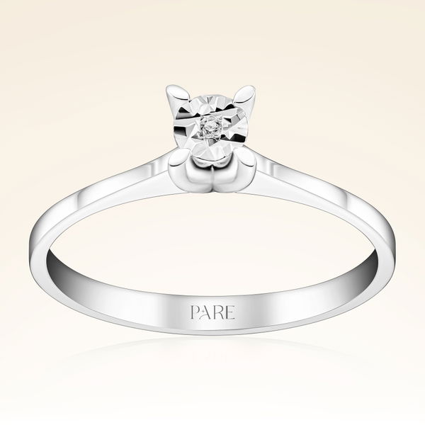 0,01 Karat Efektli Tektaş Pırlanta Yüzük - Pare Pırlanta