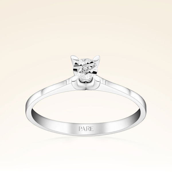 0,01 Karat Efektli Tektaş Pırlanta Yüzük - Pare Pırlanta