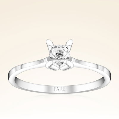 0,01 Karat Efektli Tektaş Pırlanta Yüzük - Pare Pırlanta