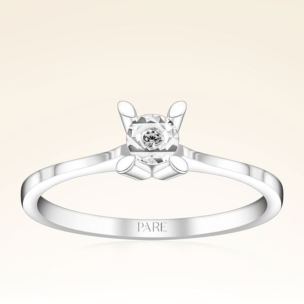 0,01 Karat Efektli Tektaş Pırlanta Yüzük - Pare Pırlanta