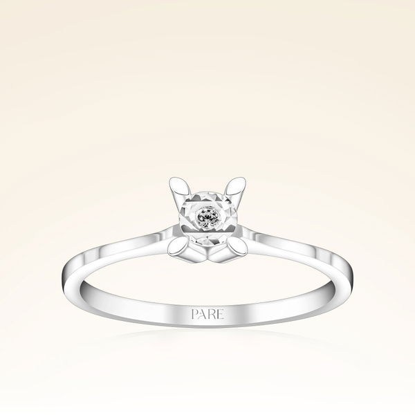 0,01 Karat Efektli Tektaş Pırlanta Yüzük - Pare Pırlanta