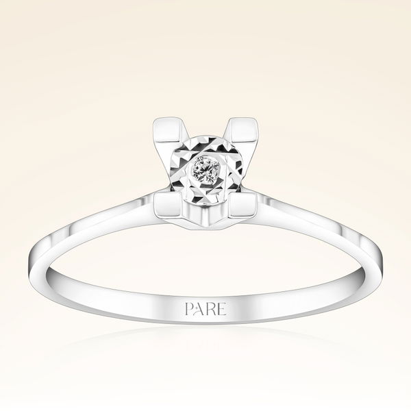 0,01 Karat Efektli Tektaş Pırlanta Yüzük - Pare Pırlanta