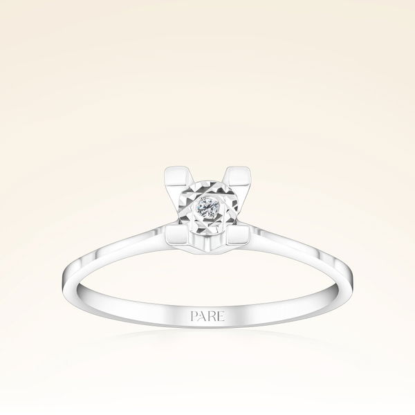 0,01 Karat Efektli Tektaş Pırlanta Yüzük - Pare Pırlanta