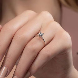 0,01 Karat Efektli Tektaş Pırlanta Yüzük - PR00973-8 - 5