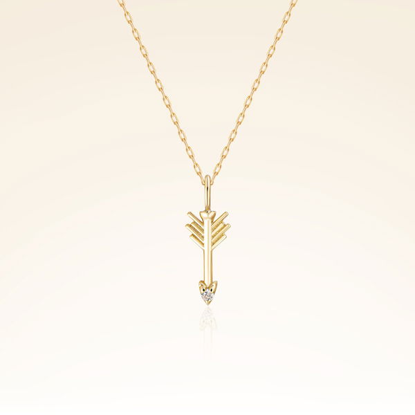 0,01 Karat Pırlanta Ok Kolye - Pare Pırlanta