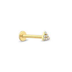 0,01 Karat Pırlanta Altı Taşlı Üçgen Piercing - P0004109 - 2