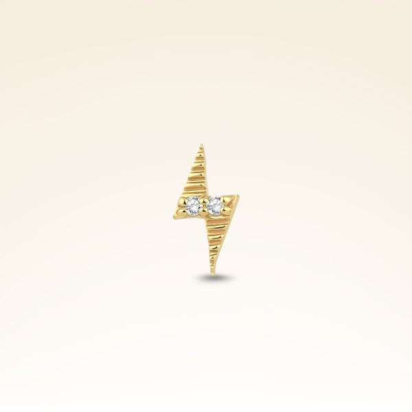 0,01 Karat Pırlanta Taşlı Şimşek Piercing - Pare Pırlanta