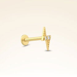 0,01 Karat Pırlanta Taşlı Şimşek Piercing - 2