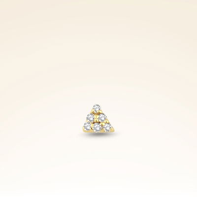 0,01 Karat Pırlanta Altı Taşlı Üçgen Piercing - Pare Pırlanta
