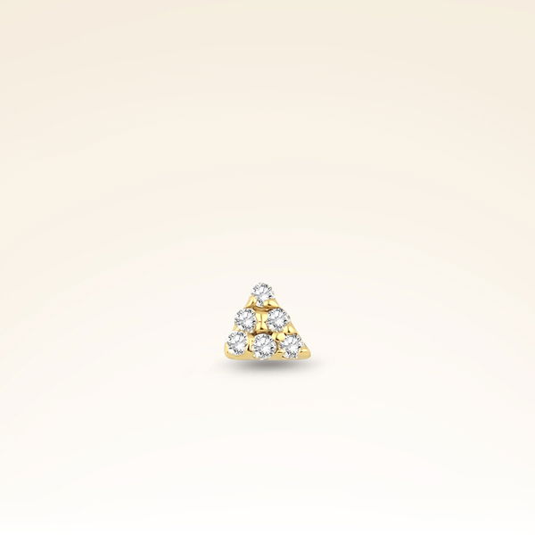 0,01 Karat Pırlanta Altı Taşlı Üçgen Piercing - Pare Pırlanta