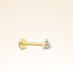 0,01 Karat Pırlanta Altı Taşlı Üçgen Piercing - 2