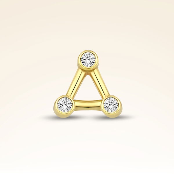 0,01 Karat Pırlanta Taşlı Üçgen Piercing - Pare Pırlanta