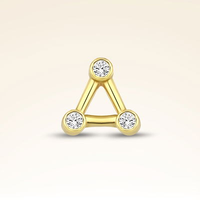 0,01 Karat Pırlanta Taşlı Üçgen Piercing - Pare Pırlanta