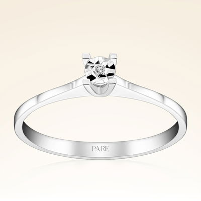 0,01 Karat Tektaş Efektli Pırlanta Yüzük - Pare Pırlanta