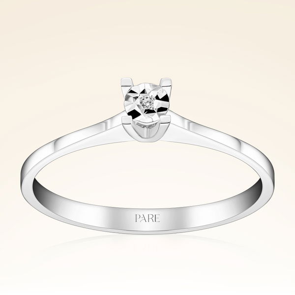 0,01 Karat Tektaş Efektli Pırlanta Yüzük - Pare Pırlanta