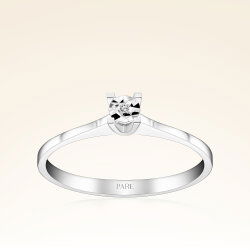 0,01 Karat Tektaş Efektli Pırlanta Yüzük - 1