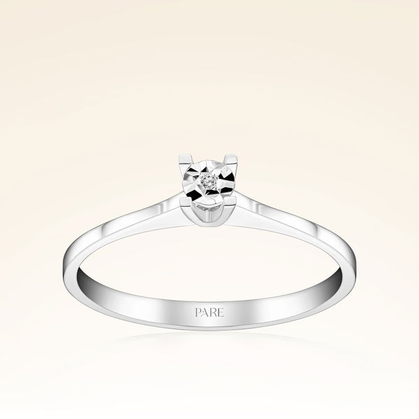 0,01 Karat Tektaş Efektli Pırlanta Yüzük - Pare Pırlanta