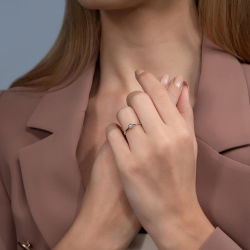 0,01 Karat Tektaş Efektli Pırlanta Yüzük - PR00974-8 - 4