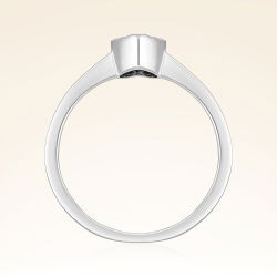 0,01 Karat Pırlanta Kalp Efektli Tektaş Yüzük - 3