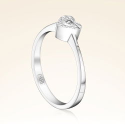 0,01 Karat Pırlanta Kalp Efektli Tektaş Yüzük - 2