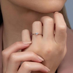 0,01 Karat Pırlanta Yıldız Efektli Tektaş Yüzük - PR00832-8 - 5