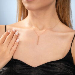 0,02 Karat Baget Pırlanta Kolye - 2