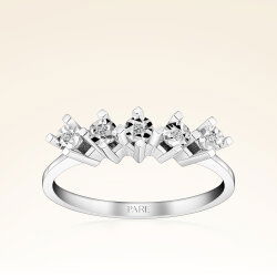 0,02 Karat Efektli Beştaş Pırlanta Yüzük - 1