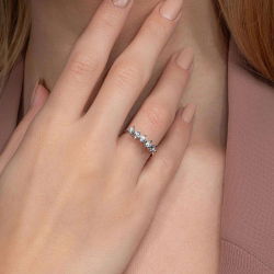 0,02 Karat Efektli Beştaş Pırlanta Yüzük - PR00980 - 4