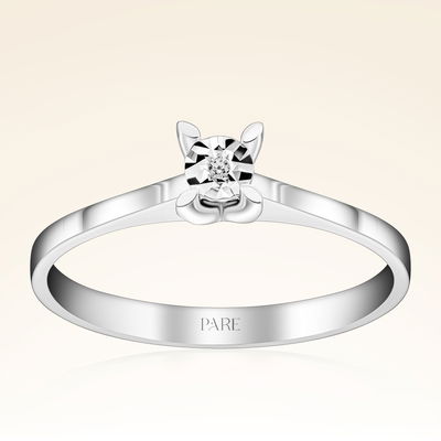 0,02 Karat Efektli Tektaş Pırlanta Yüzük - Pare Pırlanta