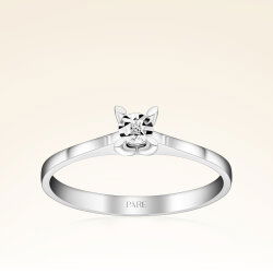 0,02 Karat Efektli Tektaş Pırlanta Yüzük - 1