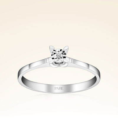 0,02 Karat Efektli Tektaş Pırlanta Yüzük - Pare Pırlanta