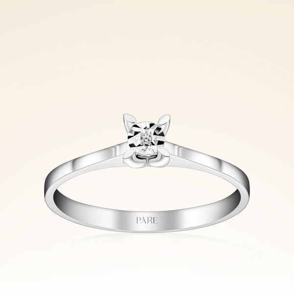 0,02 Karat Efektli Tektaş Pırlanta Yüzük - Pare Pırlanta
