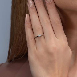 0,02 Karat Efektli Tektaş Pırlanta Yüzük - PR00978-8 - 5
