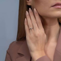0,02 Karat Efektli Tektaş Pırlanta Yüzük - PR00978-8 - 4