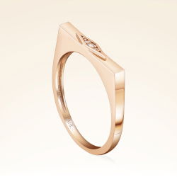 0,02 Karat Pırlanta Üç Taşlı Rose Yüzük - PR01088 - 2