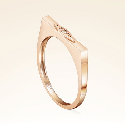 0,02 Karat Pırlanta Üç Taşlı Rose Yüzük - Pare Pırlanta