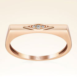 0,02 Karat Pırlanta Üç Taşlı Rose Yüzük - PR01088 - 1