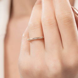 0,02 Karat Pırlanta Üç Taşlı Rose Yüzük - PR01088 - 4