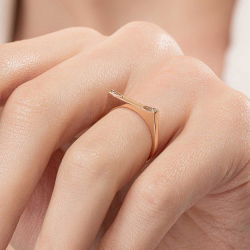 0,02 Karat Pırlanta Rose Yüzük - PR01090 - 6