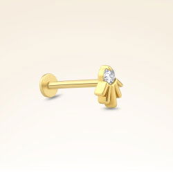 0,02 Karat Pırlanta Tektaşlı Tragus Piercing - 2