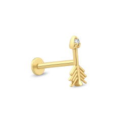 0,01 Karat Pırlanta Taşlı Ok Piercing - P0004081 - 2