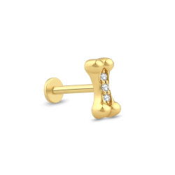 0,02 Karat Pırlanta Taşlı Kemik Piercing - P0004094 - 2