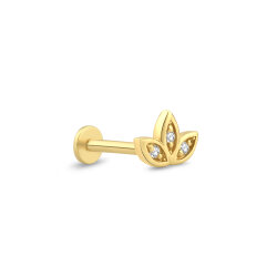 0,02 Karat Pırlanta Lotus Çiçek Piercing - P0004100 - 2