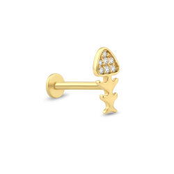 0,02 Karat Pırlanta Taşlı Kılçık Piercing - P0004101 - 2