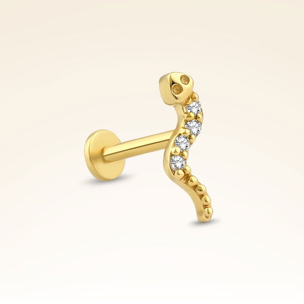 0,02 Karat Pırlanta Yılan Piercing - Pare Pırlanta