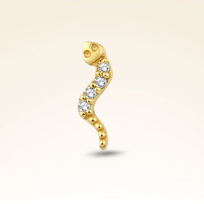 0,02 Karat Pırlanta Yılan Piercing - Pare Pırlanta