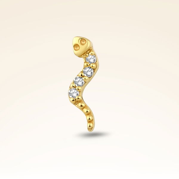 0,02 Karat Pırlanta Yılan Piercing - Pare Pırlanta