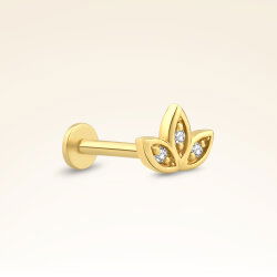 0,02 Karat Pırlanta Lotus Çiçek Piercing - 2