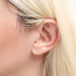 0,02 Karat Pırlanta Lotus Çiçek Piercing - 3